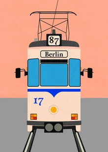 Wall art by Rosi Feist: Illustration of a Berlin tram in a minimalist style
