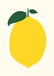 Illustration of a lemon on a white background, bright and inviting.