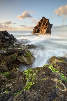 Photo art by Rolf Schnepp: Sunrise over the coast of Madeira