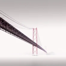 Photo art by Dennis Wehrmann: Soft long exposure of the Ponte 25 de Abril in Lisbon.