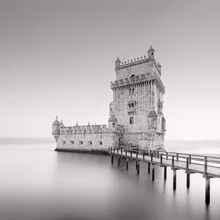 Photo art by Dennis Wehrmann: Torre de Belém in Lisbon with gentle water waves.