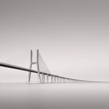 Long exposure of Ponte Vasco da Gama in Lisbon with calm water