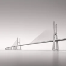 Long exposure of the Ponte Vasco da Gama in Lisbon with calm water