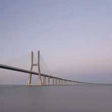 Long exposure of the Ponte Vasco da Gama in Lisbon at sunset
