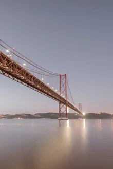 Photo art by Dennis Wehrmann: Reflection of Ponte 25 de Abril at sunrise