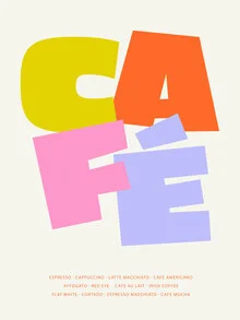Illustration by Malou Studio: colorful café scene with coffee and cheerful elements