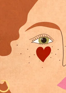 Illustration by Lemon Fee: stylish portrait expressing love and affection