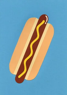 Wall art by Rosi Feist: paper cut-out of an American hot dog