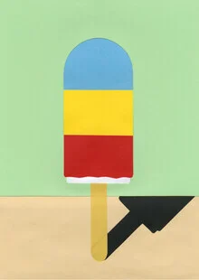 Wall art by Rosi Feist: playful paper cut illustration of an ice cream cake