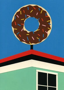Wall art by Rosi Feist: playful illustration of a donut in vibrant colors.