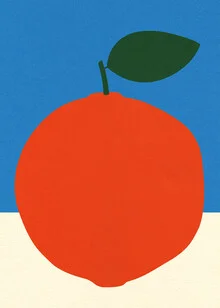Wall art featuring an orange paper cut out by Rosi Feist, minimal and inviting.