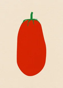 Wall art featuring a playful Pomodoro design in soft colors.