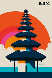 Wall art by Bo Lundberg: stylish illustration of Bali with a retro vibe