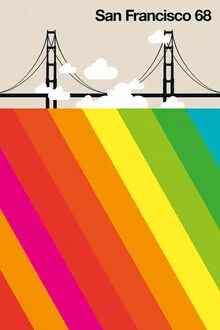 Illustration von Bo Lundberg: nostalgische Szenerie von San Francisco