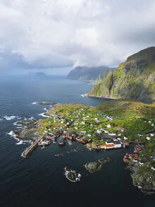 Photo art by Nico Schuth: Summer Lofoten with mountains and clear water