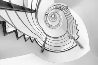 Photo art by Roswitha Schleicher-Schwarz: snail on stairs with interplay of light and shadow
