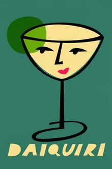 Illustration of a Daiquiri in a stylish bar setting.
