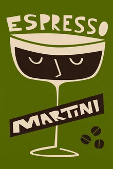 Wall art by Fox And Velvet: stylized illustration of an Espresso Martini