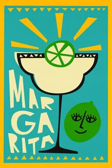 Wall art by Fox And Velvet: stylized margarita in soft colors