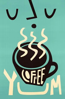 Wall art by Fox And Velvet: stylish coffee cup with delicious coffee