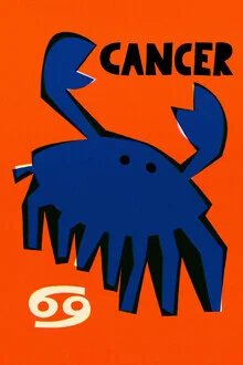Illustration by Fox And Velvet: Cancer zodiac sign with soft colors and harmonious design