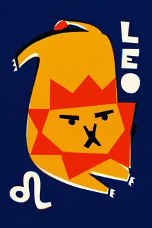 Wall art by Fox And Velvet: lion in vibrant colors with an esoteric style.