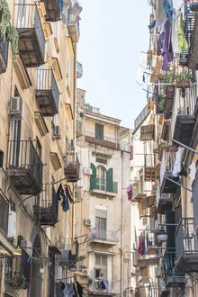 Photo art: View of historic buildings and balconies in Naples