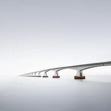 Photo art by Ronny Behnert: serene long exposure of the Zeelandbrug in fog