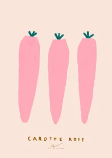 Illustration by Matías Larraín: a delicate carrot in soft pastel colors