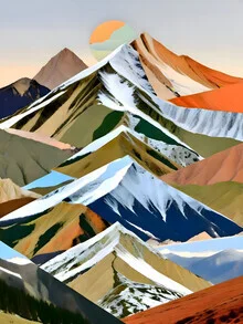 Wall art by Uma Gokhale: stylish illustration of the great mountain ranges