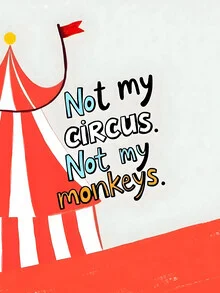 Wall art by Uma Gokhale: whimsical illustration featuring a circus theme and a quote.