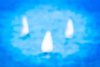 Photo art by Tal Paz-fridman: three sailboats on a calm water surface