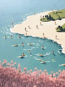 Wall art by Uma Gokhale: serene scene of summer at the beach