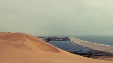 Photo art by Dennis Wehrmann: Namibia's desert with dunes and Atlantic Ocean in the background