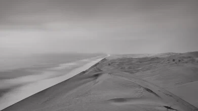 Photo art by Dennis Wehrmann: expansive view of the Namib Desert with gentle dunes