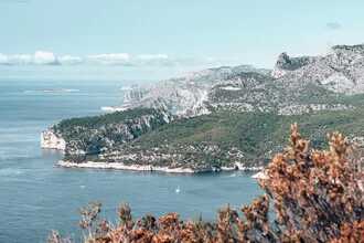 View over the Calanques coast to the iconic Grande Candelle rock