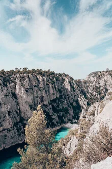 Photo art by Eva Stadler: serene beach view at Calanque d'En-vau, France.