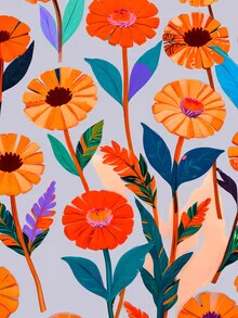 Colorful flower celebration with bright marigolds outdoors