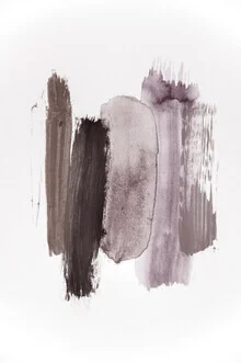 Abstrakte Aquarellmalerei in sanften Beige- und Cremetönen mit Kaffeeakzenten.