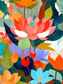 Photo art by Uma Gokhale: gentle floral composition in a tropical garden