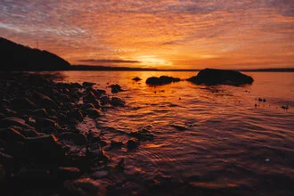 Sunset over the Baltic Sea, gentle colors and a romantic evening mood.