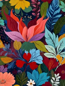 Wall art by Uma Gokhale: soft lines in a pastel landscape design.