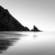 Photo art by Ronny Behnert: serene black-and-white capture of a beach in Portugal