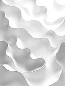 Abstract wall art featuring soft waves in black and white, conveying a calm and minimal mood.