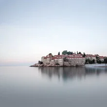 Photo art by Christian Janik: sunrise over the sea at Sveti Stefan