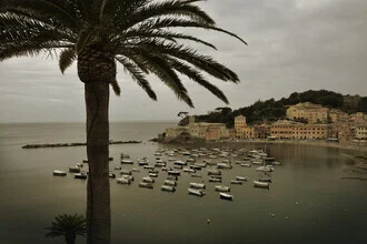 Photo art by Lena Weisbek: tranquil coastal landscape in Italy at sunset