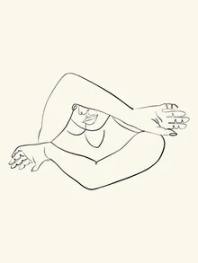 Wall art by Uma Gokhale: minimalist line drawing of a woman