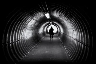 Photo art by Roswitha Schleicher-Schwarz: contrasting tunnel perspective