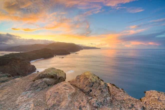 Photo art by Michael Valjak: gentle sunset over the coast of Madeira