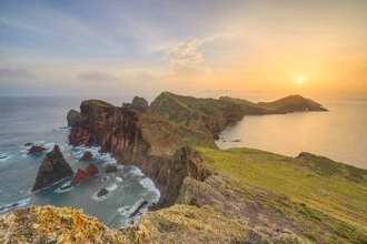 Photo art by Michael Valjak: coastal landscape at sunrise in Madeira